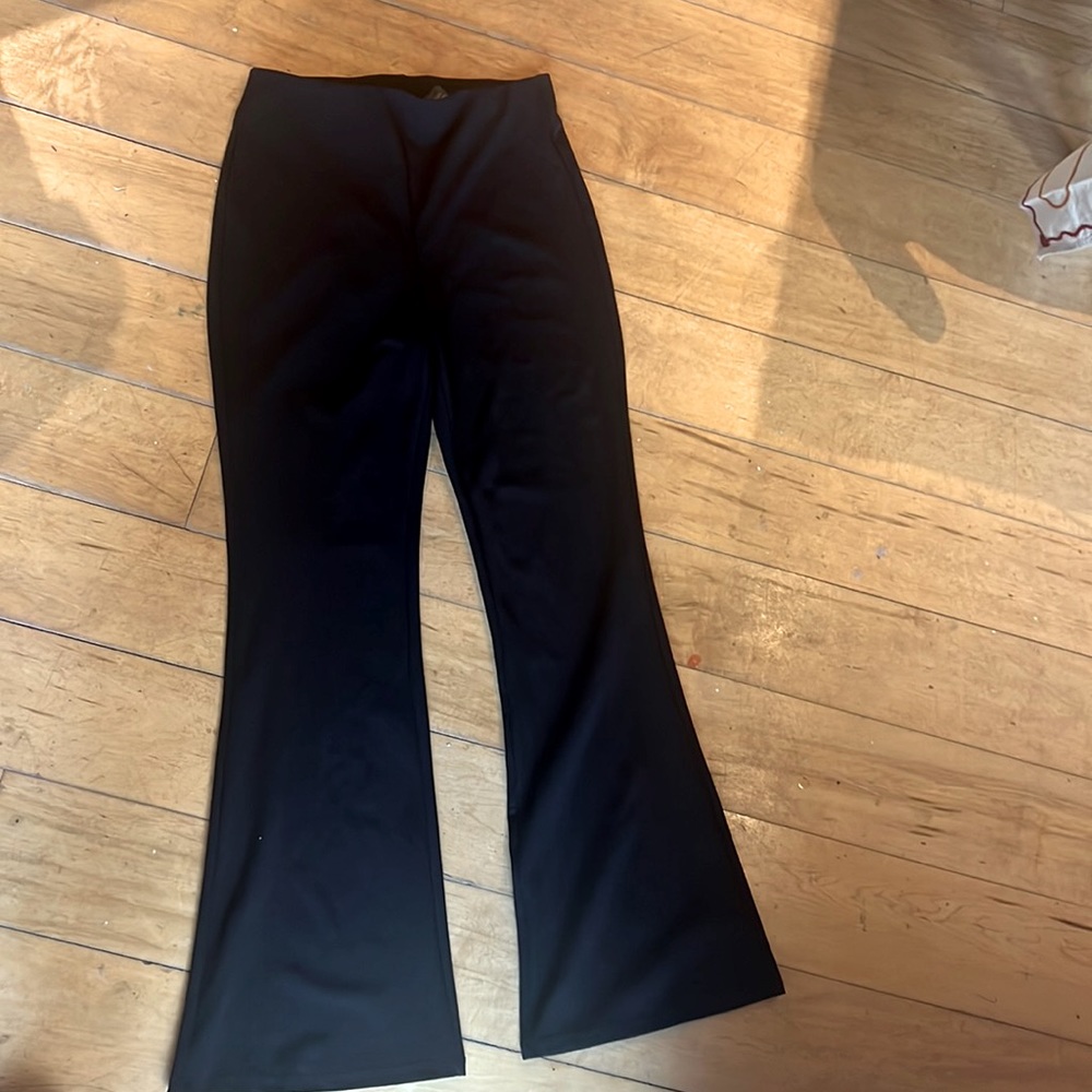 Black high waisted flare pants